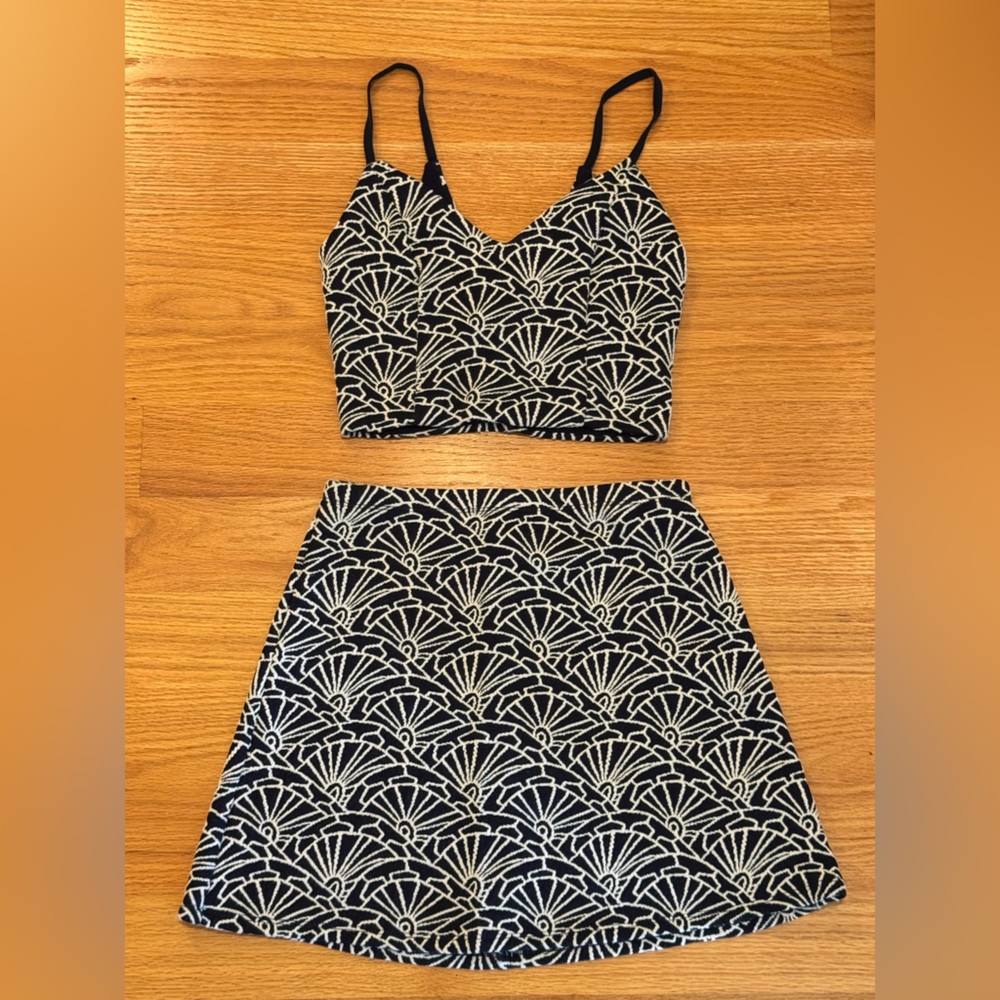 Design Lab Lord & Taylor navy and White Mini Dress